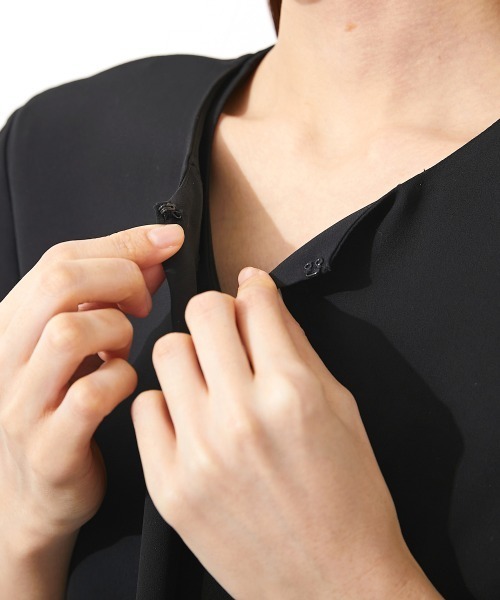「Callarus Black Formal」 ノーカラージャケット M ブラック レディースの画像