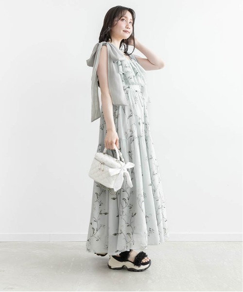 RANDA（ランダ） ワンピース シアーリボンショルダーティアード