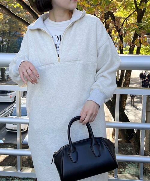 「fredy emue」 長袖ワンピース 38 チャコールグレー レディース_画像4