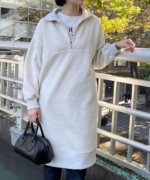 「fredy emue」 長袖ワンピース 38 チャコールグレー レディース_画像6
