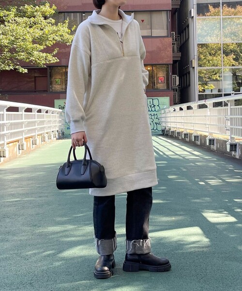 「fredy emue」 長袖ワンピース 38 チャコールグレー レディース_画像8