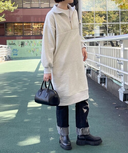 「fredy emue」 長袖ワンピース 38 チャコールグレー レディース_画像9