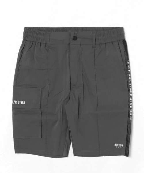 チノパン (RM)「LUXE/R GOLF」ストレッチ クロス サイドロゴ ショート ピンタック パンツ メンズ レディース_2
