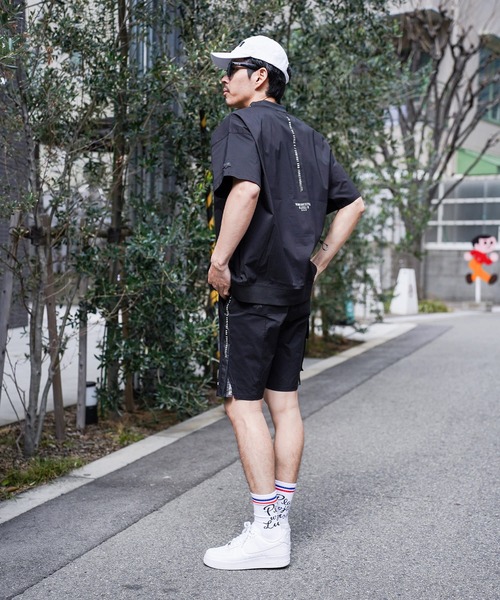 チノパン (RM)「LUXE/R GOLF」ストレッチ クロス サイドロゴ ショート ピンタック パンツ メンズ レディース_13