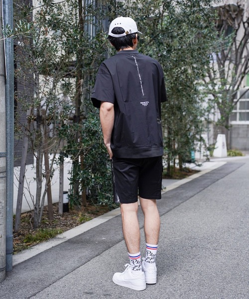 チノパン (RM)「LUXE/R GOLF」ストレッチ クロス サイドロゴ ショート ピンタック パンツ メンズ レディース_14