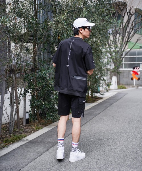 チノパン (RM)「LUXE/R GOLF」ストレッチ クロス サイドロゴ ショート ピンタック パンツ メンズ レディース_15