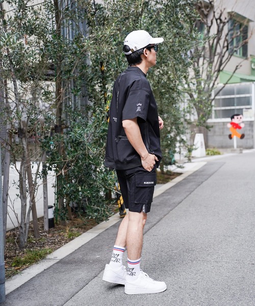 チノパン (RM)「LUXE/R GOLF」ストレッチ クロス サイドロゴ ショート ピンタック パンツ メンズ レディース_17