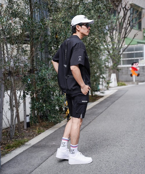 チノパン (RM)「LUXE/R GOLF」ストレッチ クロス サイドロゴ ショート ピンタック パンツ メンズ レディース_18