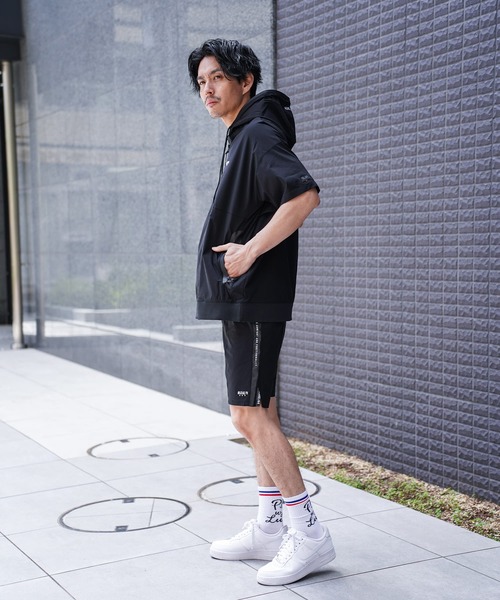 チノパン (RM)「LUXE/R GOLF」ストレッチ クロス サイドロゴ ショート ピンタック パンツ メンズ レディース_23