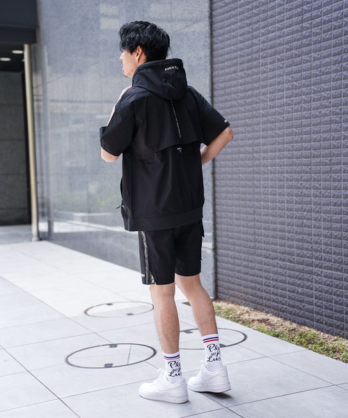 チノパン (RM)「LUXE/R GOLF」ストレッチ クロス サイドロゴ ショート ピンタック パンツ メンズ レディース_24