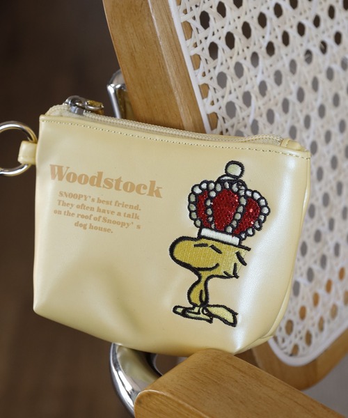 SNOOPY（スヌーピー） ポーチ ミニポーチ 合皮 カラビナ リング