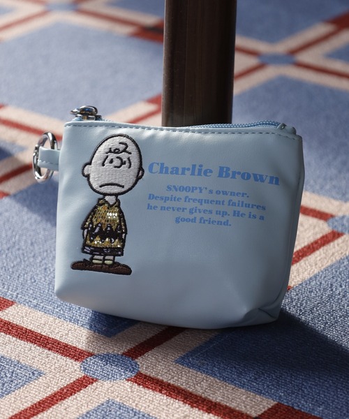 SNOOPY（スヌーピー） ポーチ ミニポーチ 合皮 カラビナ リング