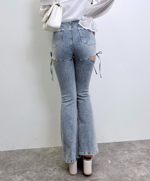 INGNI（イング） ジーンズ デニム デニムパンツ サイドリボンフレア