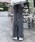 ジーンズ デニム デニムパンツ サイドリボンフ...の詳細画像3