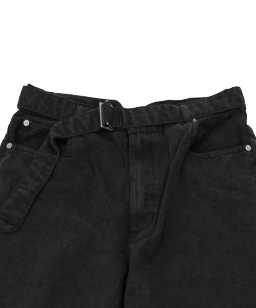 STYLISE ワイドパンツ パンツ 「alvana」BLACK TWILL BELTED WIDE