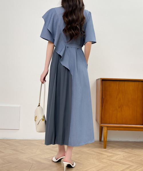 「ABITOKYO」 長袖ワンピース L ブルー レディース_画像8