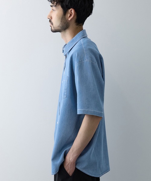NAVY シャツ 半袖 「NAVY / ネイビー」 ブリーズデニム 半袖レギュラー