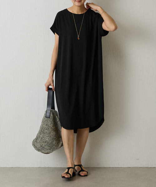 「BEARDSLEY」 半袖ワンピース 1 ネイビー レディース_画像4