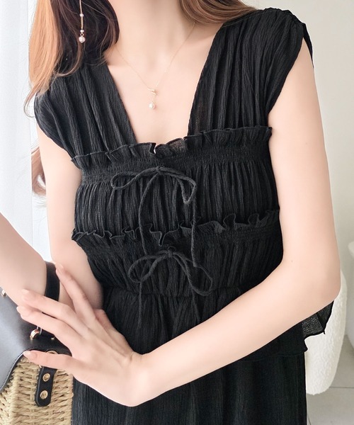 「mily bilet」 ノースリーブワンピース X-LARGE ブラック レディース_画像3