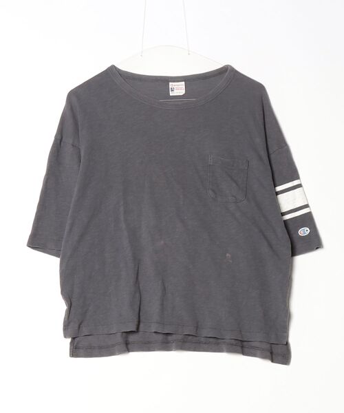 TENDERLOIN チャンピオン コラボ 七分袖カットソー L Champion（チャンピオン） 7分袖カットソー MEDIUM グレー レディース