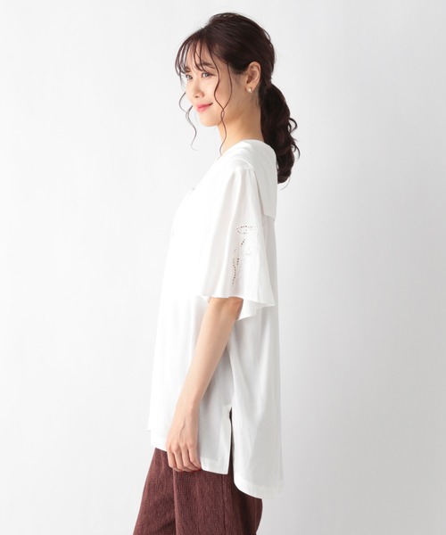 GLOBAL WORK シャツ ブラウス フレンチリネン混セーラーブラウス