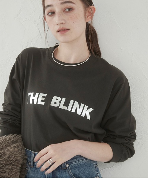 ANGIE tシャツ フロッキー ロゴ / 箔 メタリック プリント ロンT