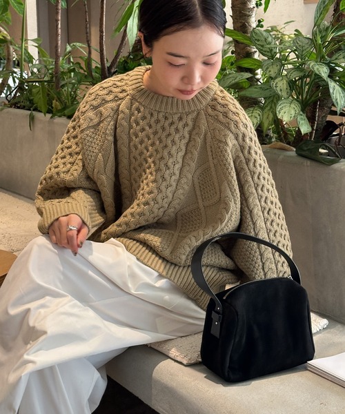 ニット セーター 「9色展開」ヴィンテージライクケーブルニット