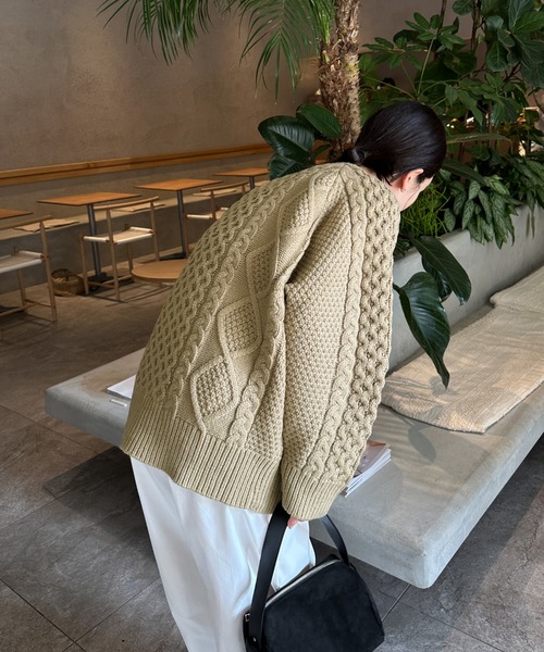 ニット セーター 「9色展開」ヴィンテージライクケーブルニット