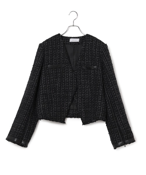 ADAM ET ROPE' ツィードノーカラージャケット ADAM ET ROPE'｜【Chambrer】ノーカラー ジャケット