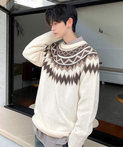 ニット 「neos -addictive design-」ルーズシルエット 球心 ネイティブ  