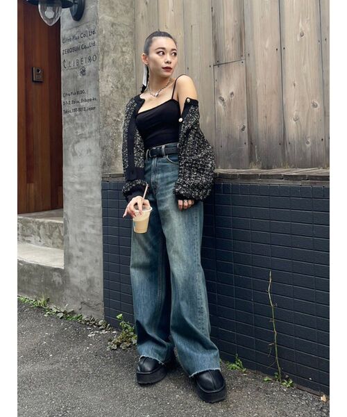 EVRIS ジーンズ デニム デニムパンツ 「ハイウエスト」シンプル EVRIS ジーンズ デニム デニムパンツ 「ハイウエスト」シンプル