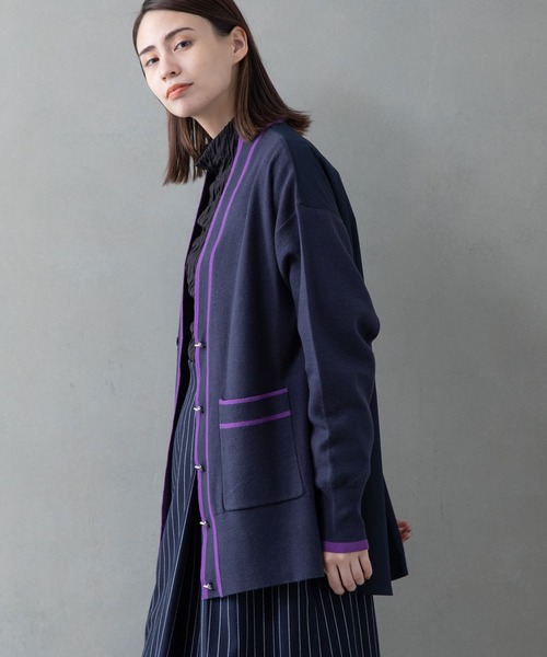 MARECHAL TERRE ニットカーディガン パープル MARECHAL TERRE ニットカーディガン パープル