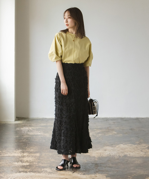 スカート ジャガードヘムフレアスカート レディース : 81070629  