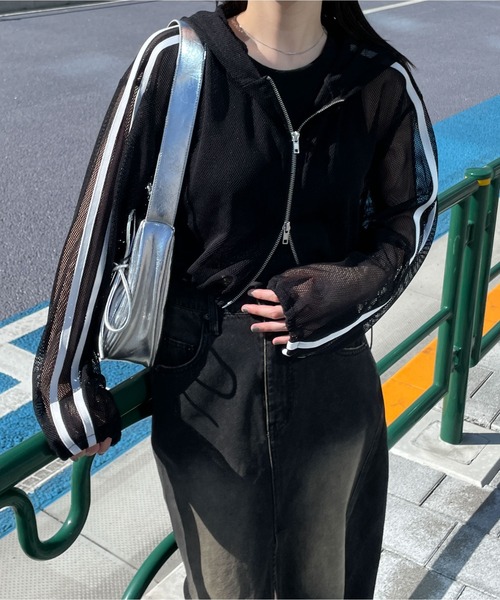 WEGO ブルゾン アウター WEGO/Wジップラインメッシュパーカー