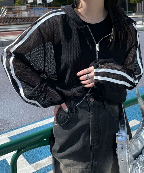 WEGO ブルゾン アウター WEGO/Wジップラインメッシュパーカー
