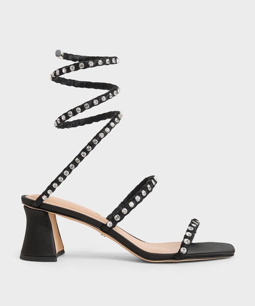 ゴルディ リサイクルポリエステル ジェムエンクラストスパイラルサンダル CHARLES ＆ KEITH サンダル Goldieゴルディリサイクル