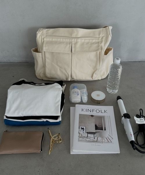 マザーズバッグ アジャスター付き メニーポケット ビッグキャンバス