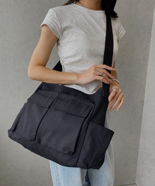 マザーズバッグ アジャスター付き メニーポケット ビッグキャンバス