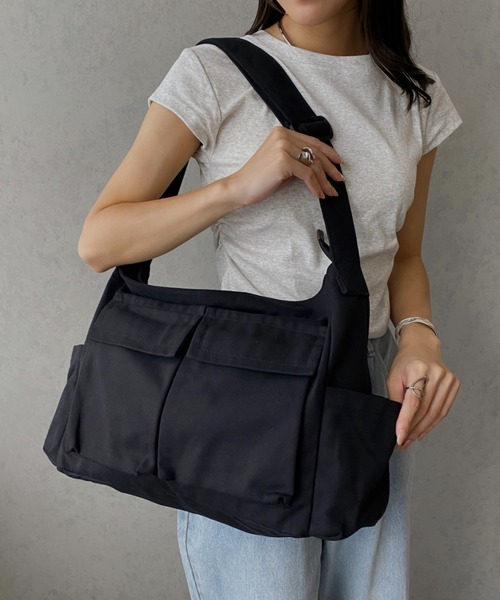 マザーズバッグ アジャスター付き メニーポケット ビッグキャンバス