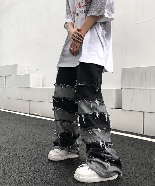 B'day ジーンズ 「 / ビーデー 」ボーダーラインダメージ加工