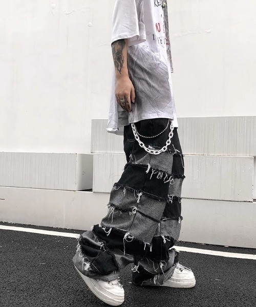 B'day ジーンズ 「 / ビーデー 」ボーダーラインダメージ加工