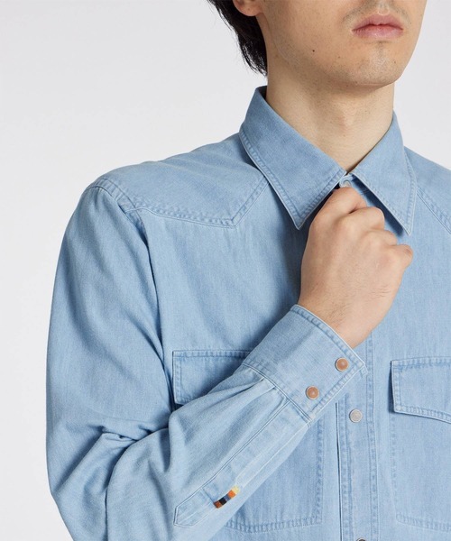 【Paul Smith】カットソー Plainsエンブロイダリー ブルー Paul Smith】カットソー Plainsエンブロイダリー ブルー