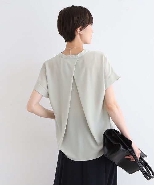 INDIVI ブラウス シャツ 「洗える／SETUP可能」ドレーピー