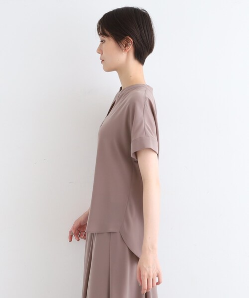 INDIVI ブラウス シャツ 「洗える／SETUP可能」ドレーピー
