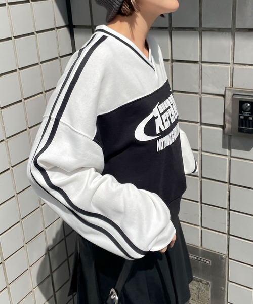 WEGO トレーナー スウェット WEGO/切り替えショートスウェット