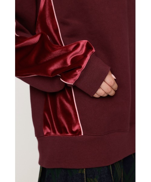 SLY トレーナー スウェット PIPING VELOUR HALF ZIP SW
