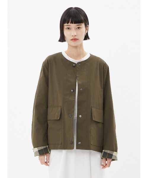 Barbour ブルゾン アウター JAPAN LIMITED” ラウンド ノーカラー