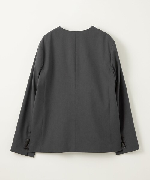 【新品未使用】EMMEL REFINES ノーカラー ジャケット　ダークグレー UNITED ARROWS green label relaxing｜<EMMEL REFINES>EM V