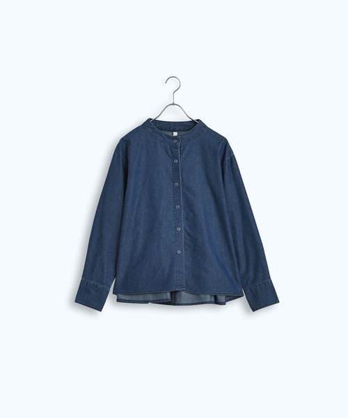 ブラウス シャツ 「KELEN / ケレン」 クールデニムスタンドカラーブラウス LAFU DENIM レディース セール】「KELEN / ケレン」 クールデニムスタンドカラー