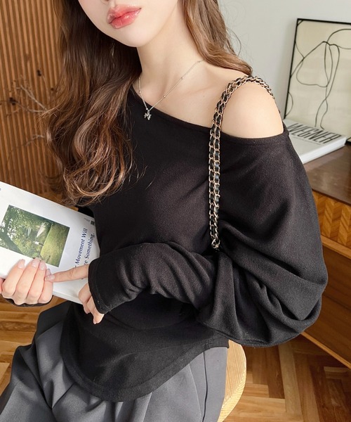 tシャツ レーステールワンショルダートップス レディース tシャツ ニットライクカットソーサイドシャーリングワン